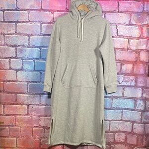 Lands’ End Hooded Sweatshirt Dress M Gray
